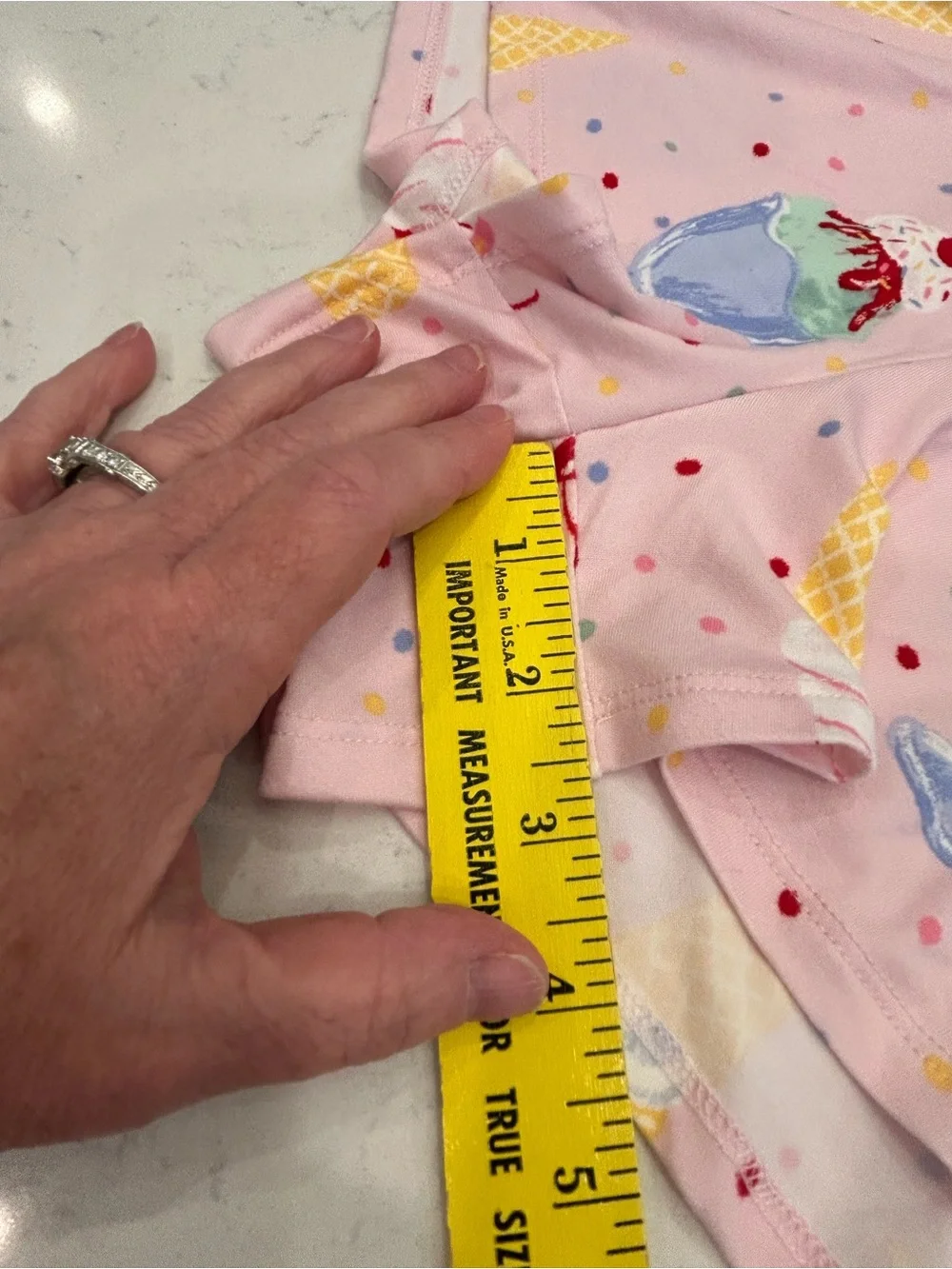 Pink Ice Cream Print Short Pajama Set - Soft Sleep Top & Shorts